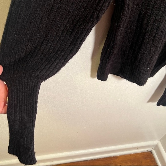 Leith Crewneck Balloon Sleeve Sweater Black XS - Picture 8 of 13